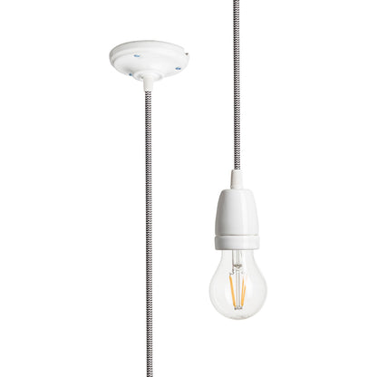FABIO závěsná sada černá/bílá porcelán 230V LED E27 15W