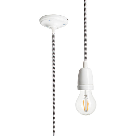 FABIO závěsná sada černá/bílá porcelán 230V LED E27 15W