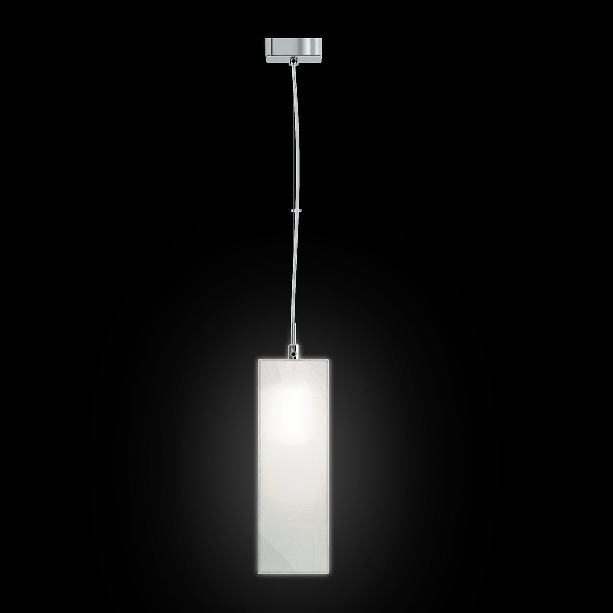 LUCIA 30x10 závěsná satinované sklo/chrom 230V LED E27 15W