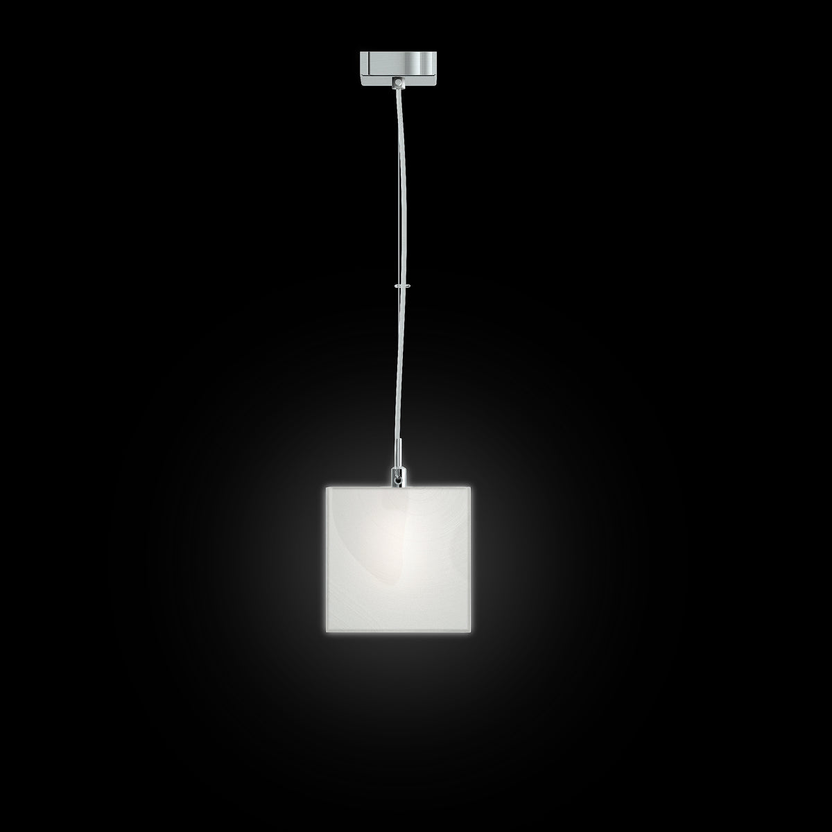 LUCIA 15x15 závěsná satinované sklo/chrom 230V LED G9 5W