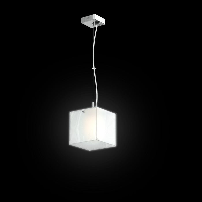 LUCIA 15x15 závěsná satinované sklo/chrom 230V LED G9 5W