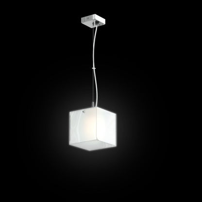 LUCIA 15x15 závěsná satinované sklo/chrom 230V LED G9 5W