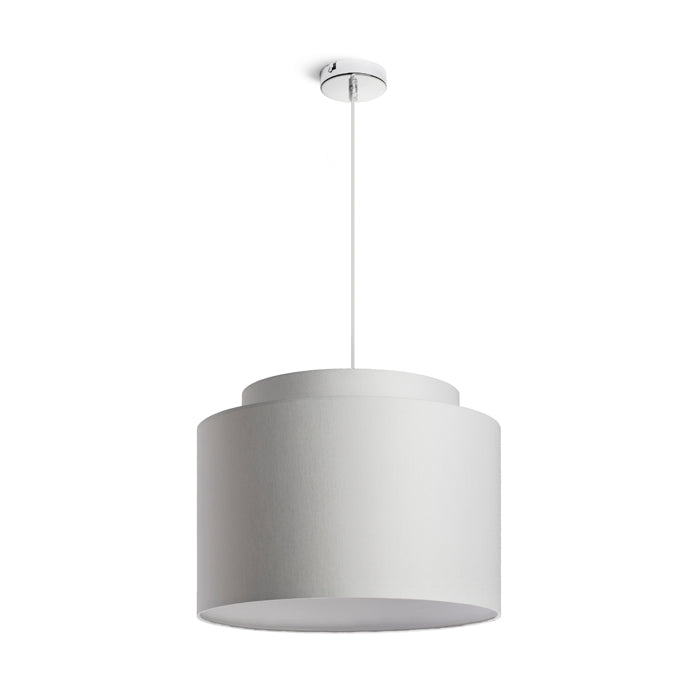 DOUBLE 40/30 stínidlo Chintz světle šedá/bílé PVC max. 23W