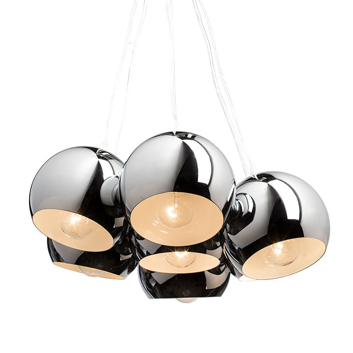 ASTROMET VII závěsná chrom 230V LED E27 7x11W