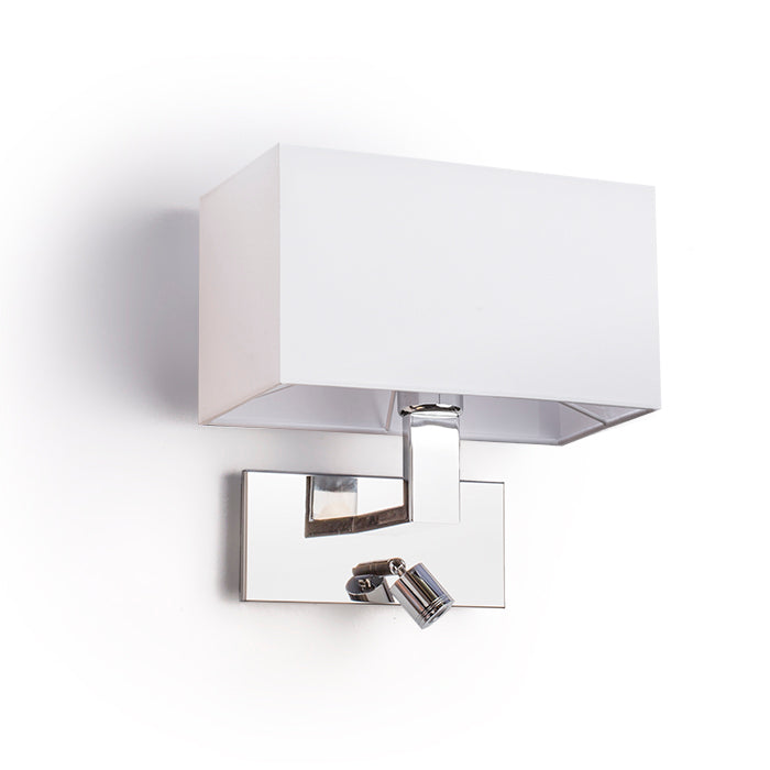 PLAZA nástěnná s LED bodovkou bílá chrom 230V LED E27 LED 15+3W 3000K