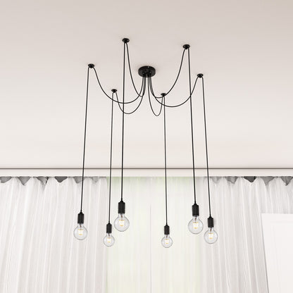 CINDY VI závěsná černá 230V LED E27 6x15W