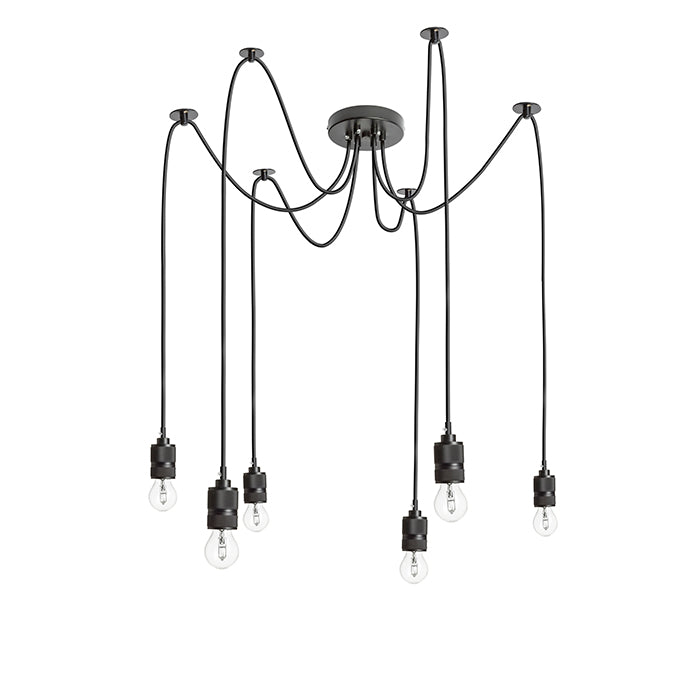CINDY VI závěsná černá 230V LED E27 6x15W