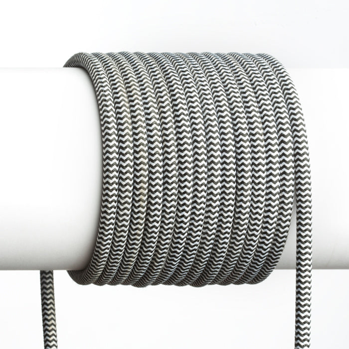 FIT 3x075 1bm textilní kabel černá/bílá