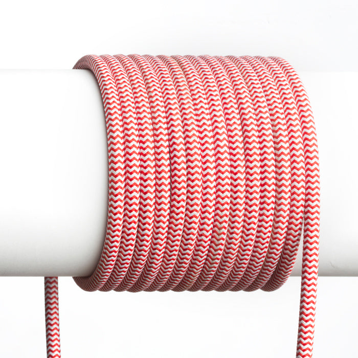 FIT 3x075 1bm textilní kabel červená/bílá