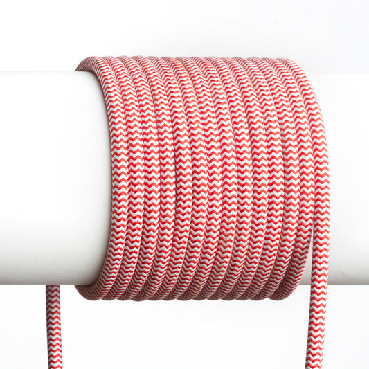 FIT 3x075 1bm textilní kabel červená/bílá