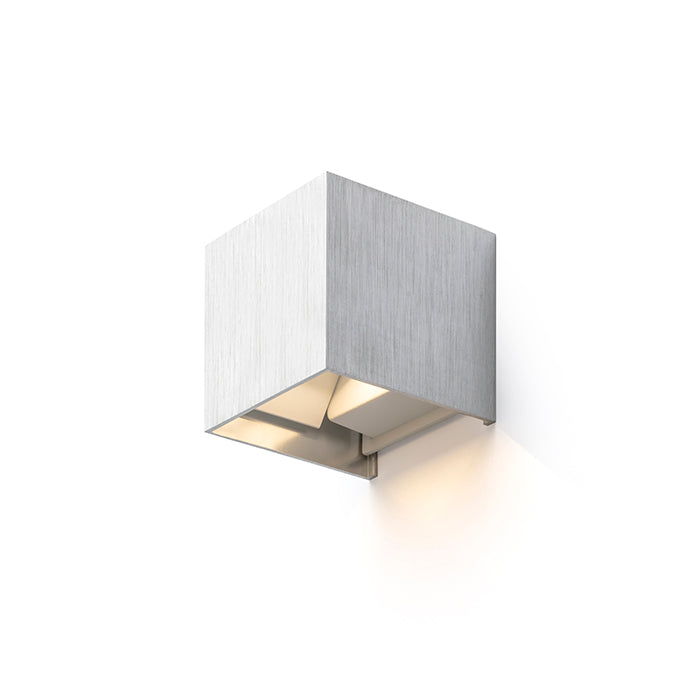 TITO SQ nástěnná česaný hliník 230V LED 6W IP54 3000K