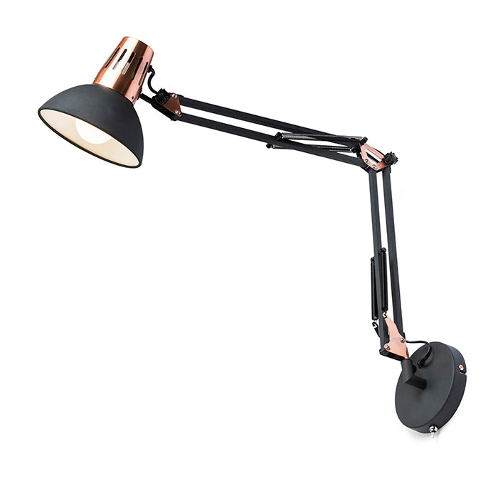 ANTE nástěnná černá měď 230V LED E27 15W