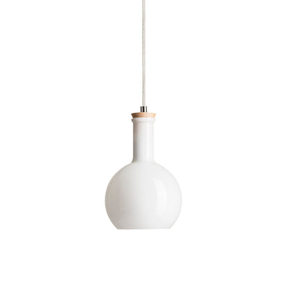 PULIRE RD závěsná opálové sklo/dřevo/chrom 230V LED E14 6W