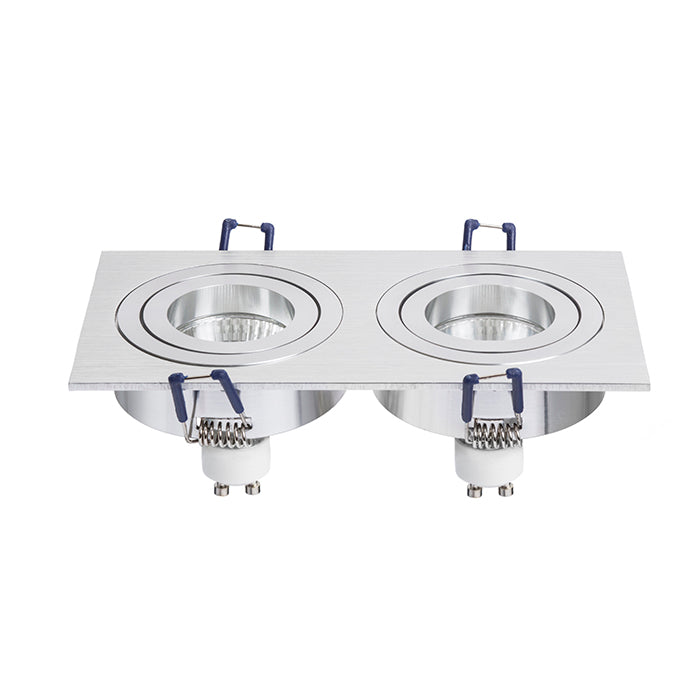 PASADENA GU10 SQ II zápustná česaný hliník 230V LED GU10 2x7W
