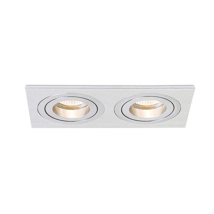 PASADENA GU10 SQ II zápustná česaný hliník 230V LED GU10 2x7W