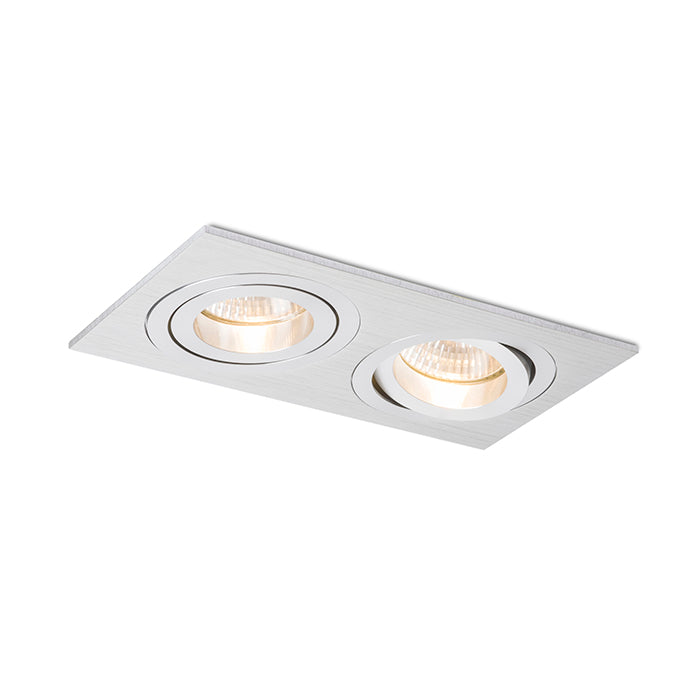 PASADENA GU10 SQ II zápustná česaný hliník 230V LED GU10 2x7W