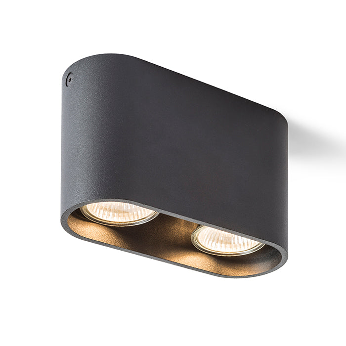 MANTOVA II stropní matná černá 230V LED GU10 2x7W