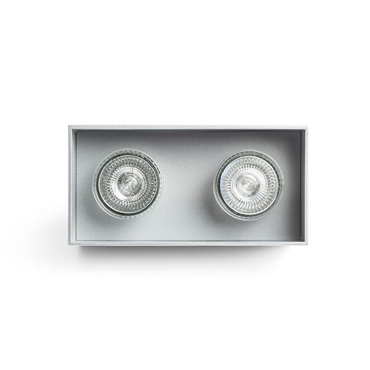 AGATE II stropní česaný hliník 230V LED GU10 2x7W
