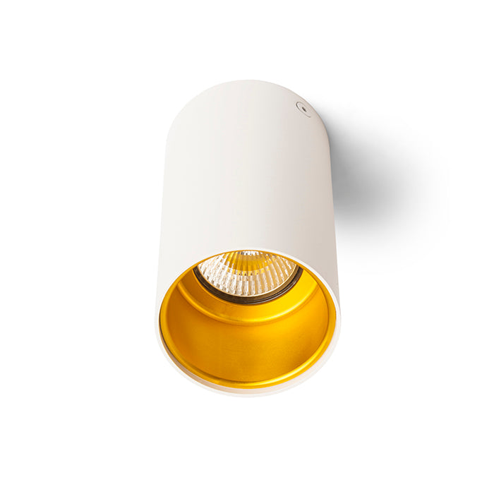 TUBA stropní matná bílá/zlatá 230V LED GU10 7W