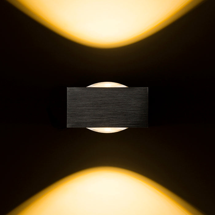 KORSO II nástěnná černý elox 230V LED 2x3W 120° IP54 3000K