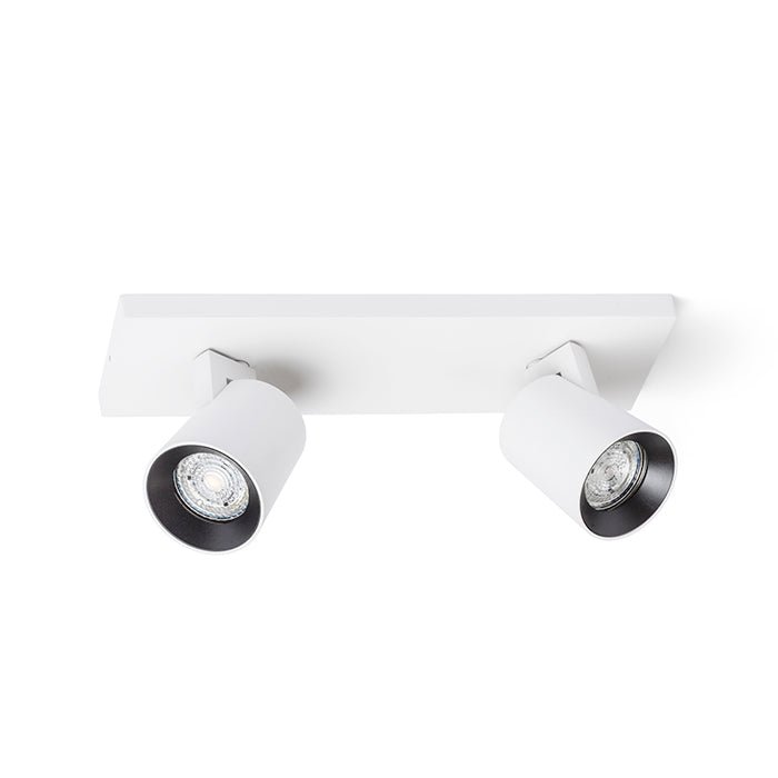 KENNY II přisazená bílá/černá 230V LED GU10 2x8W