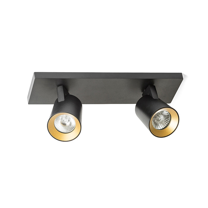 KENNY II přisazená černá/zlatá 230V LED GU10 2x8W