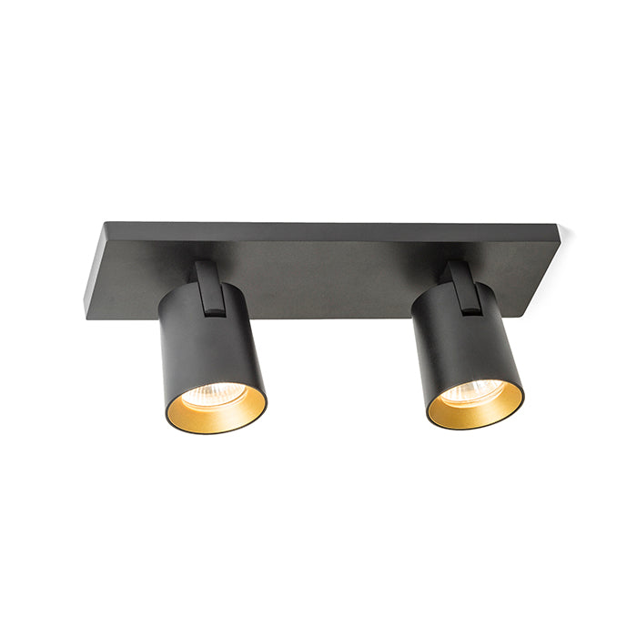 KENNY II přisazená černá/zlatá 230V LED GU10 2x8W
