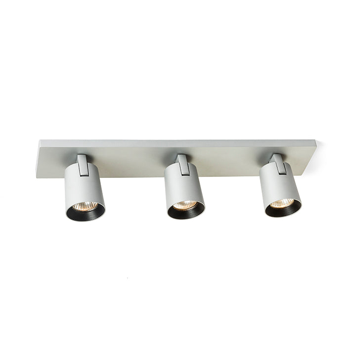 KENNY III přisazená česaný hliník/černá 230V LED GU10 3x8W