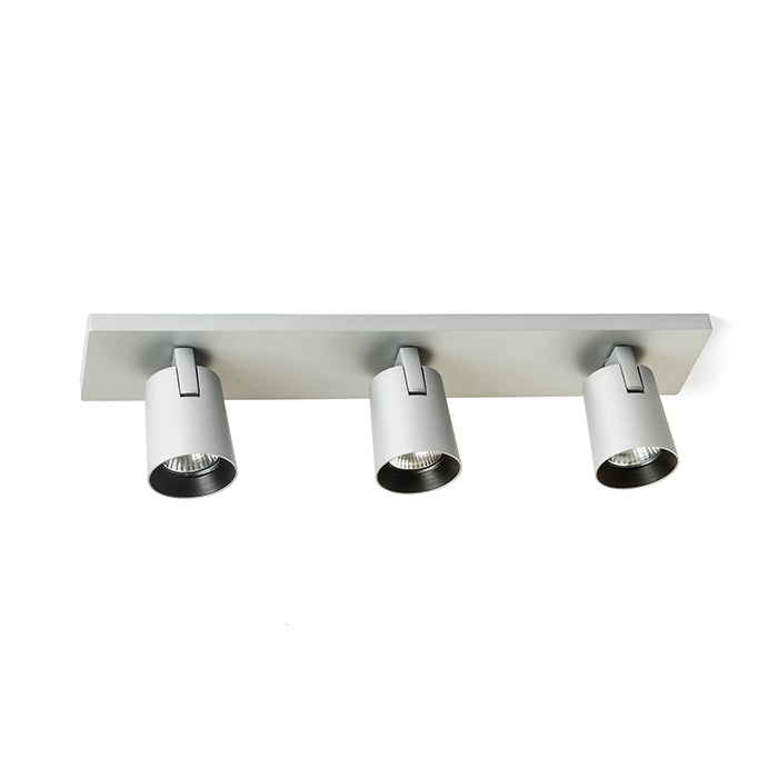 KENNY III přisazená česaný hliník/černá 230V LED GU10 3x8W