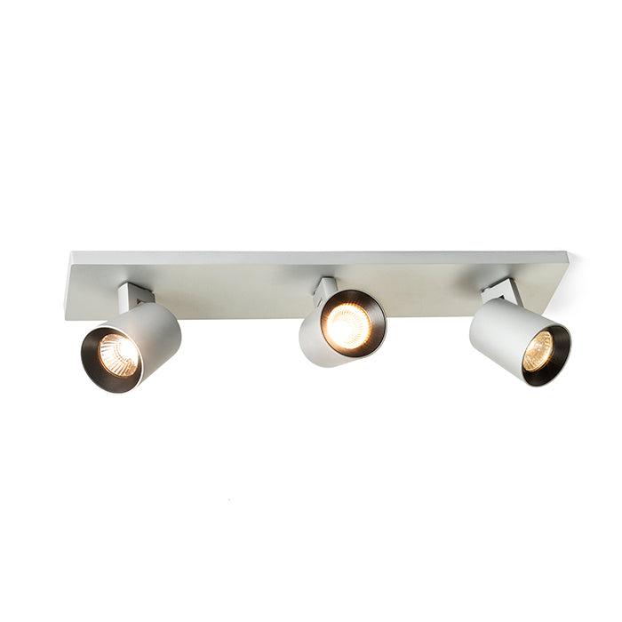 KENNY III přisazená česaný hliník/černá 230V LED GU10 3x8W