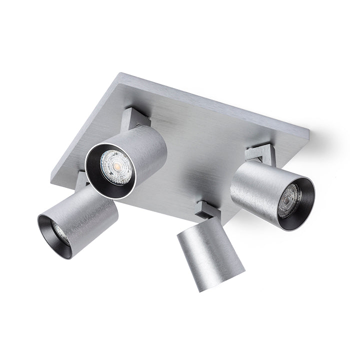 KENNY IV stropní česaný hliník/černá 230V LED GU10 4x8W