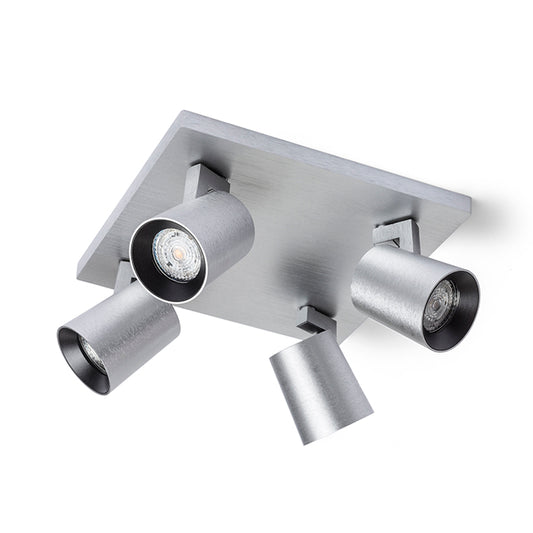 KENNY IV stropní česaný hliník/černá 230V LED GU10 4x8W