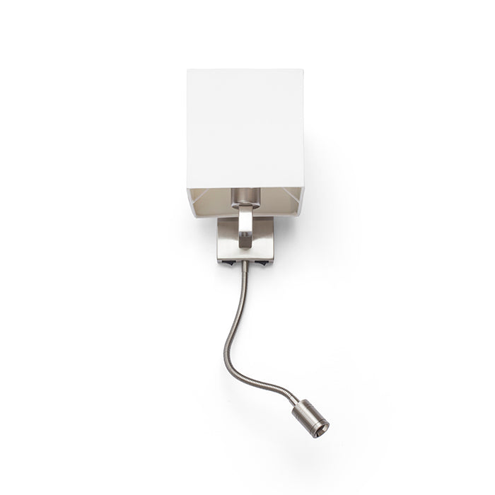 TAINA se stínidlem bílá matný nikl 230V LED E27 LED 15+3W 25° 3000K