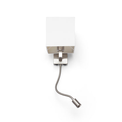 TAINA se stínidlem bílá matný nikl 230V LED E27 LED 15+3W 25° 3000K