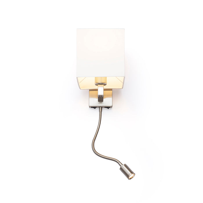 TAINA se stínidlem bílá matný nikl 230V LED E27 LED 15+3W 25° 3000K