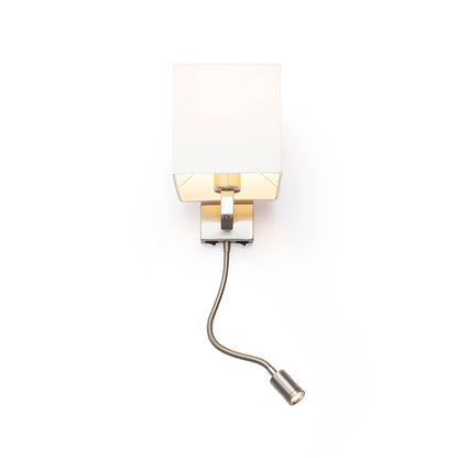 TAINA se stínidlem bílá matný nikl 230V LED E27 LED 15+3W 25° 3000K