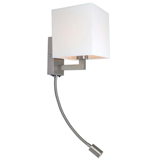 TAINA se stínidlem bílá matný nikl 230V LED E27 LED 15+3W 25° 3000K