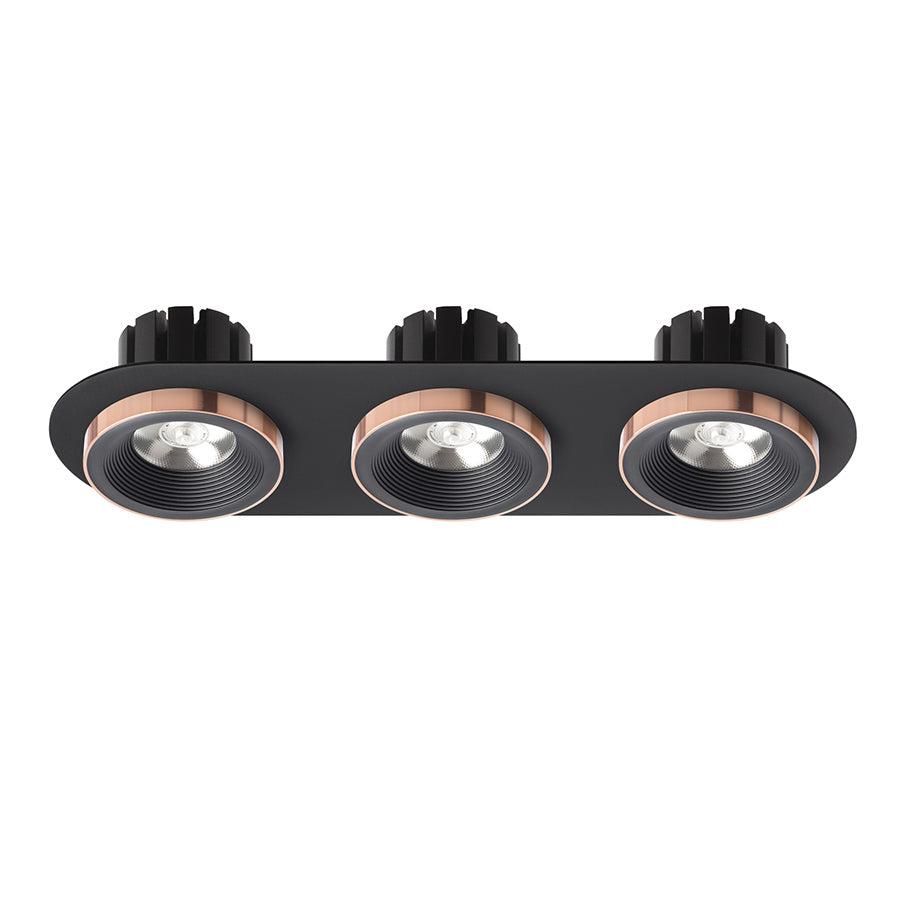 SHARM R III zápustná černá/černá měď 230V LED 3x10W 24° 3000K
