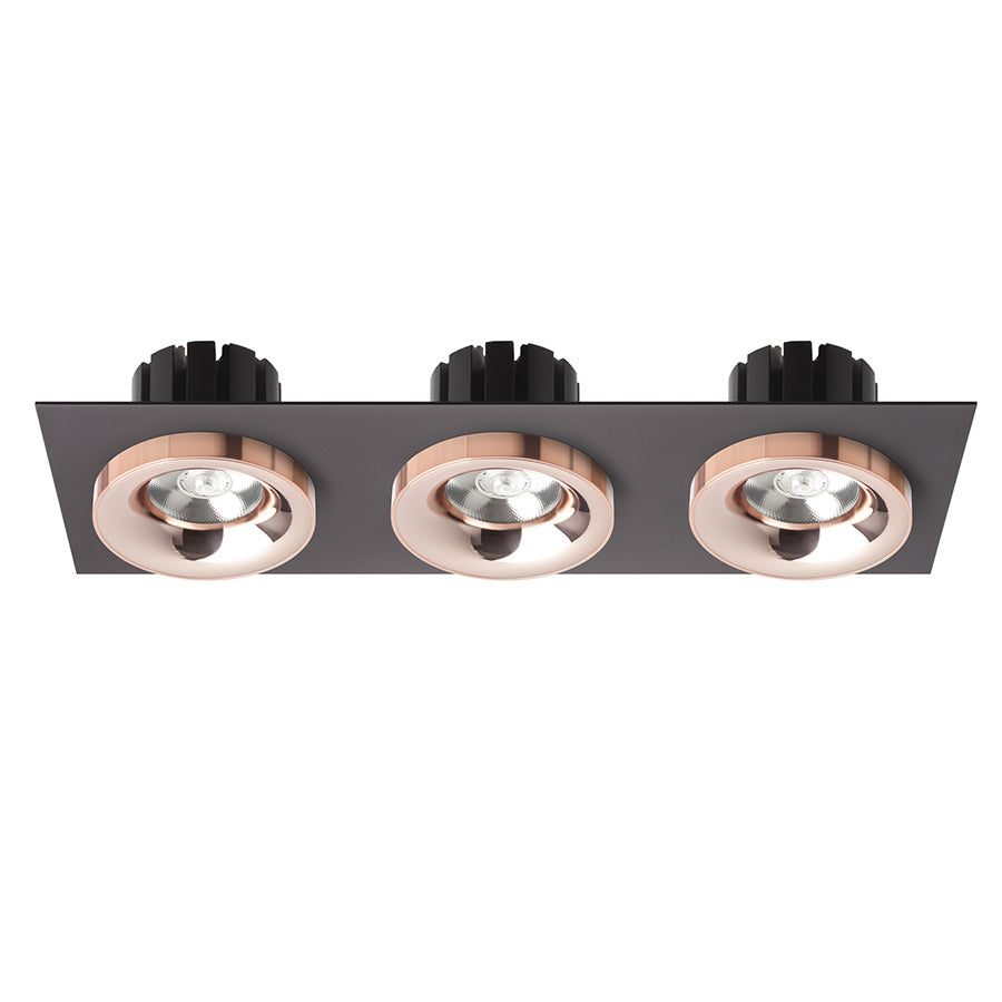 SHARM SQ III zápustná černá měď/měď 230V LED 3x10W 24° 3000K