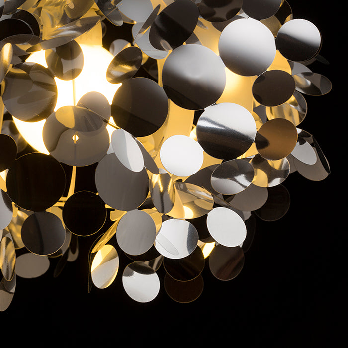 CONFETTI závěsná chromovaná fólie 230V LED E27 15W