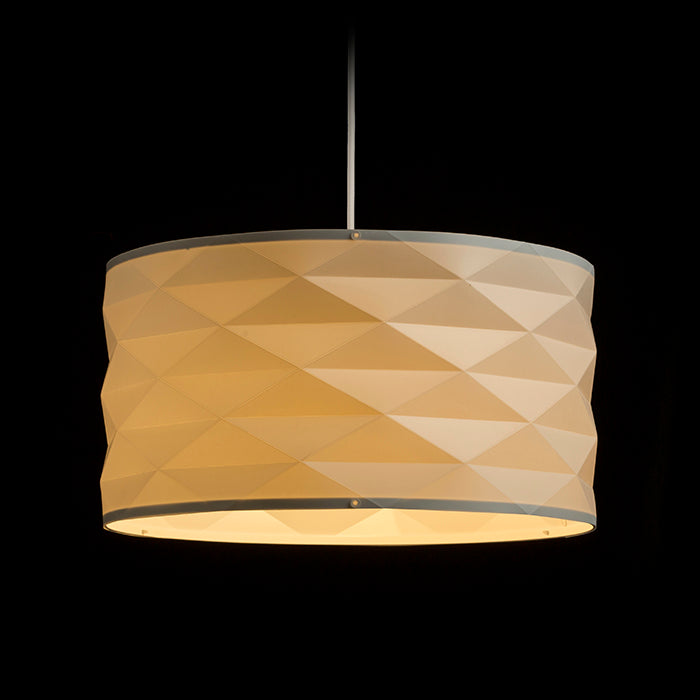 EZRA 40 závěsná bílé PVC/šedá 230V LED E27 15W