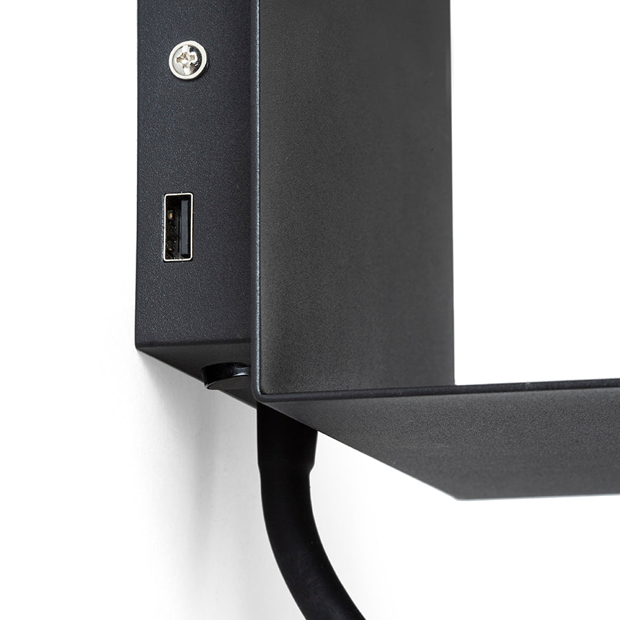 ROSTAM nástěnná s USB černá 230V LED 2x3W 3000K