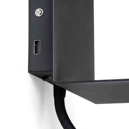 ROSTAM nástěnná s USB černá 230V LED 2x3W 3000K