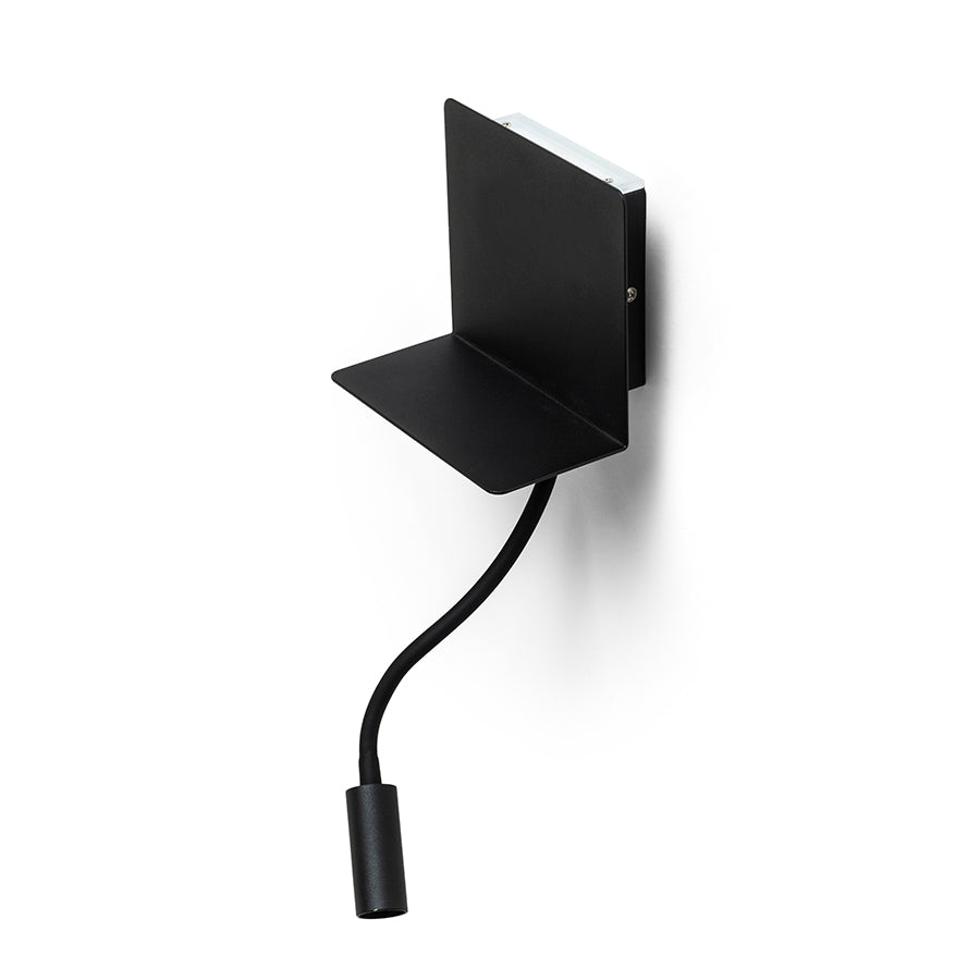 ROSTAM nástěnná s USB černá 230V LED 2x3W 3000K