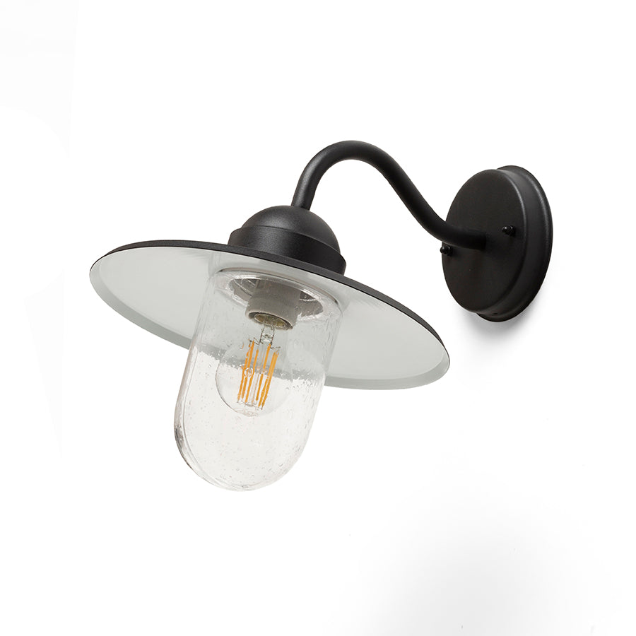 BEACON nástěnná černá strukturované sklo 230V LED E27 15W IP44