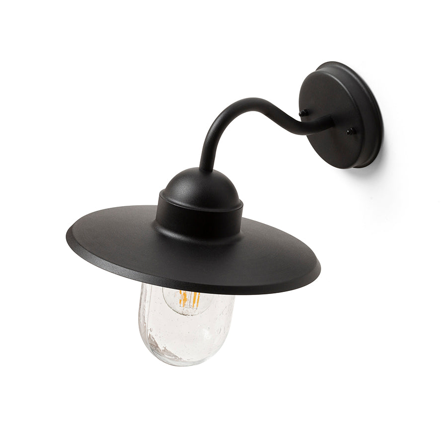BEACON nástěnná černá strukturované sklo 230V LED E27 15W IP44