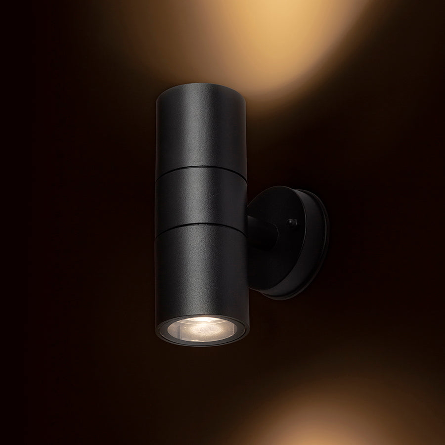 SORANO II nástěnná černá plast 230V LED GU10 2x8W IP44