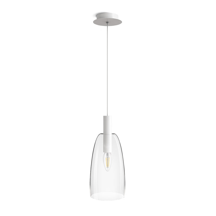 BELLINI L E14 závěsná bílá čiré sklo 230V LED E14 15W