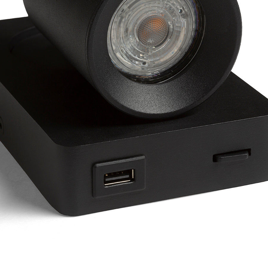 VOLTERA USB nástěnná černá 230V LED GU10 9W