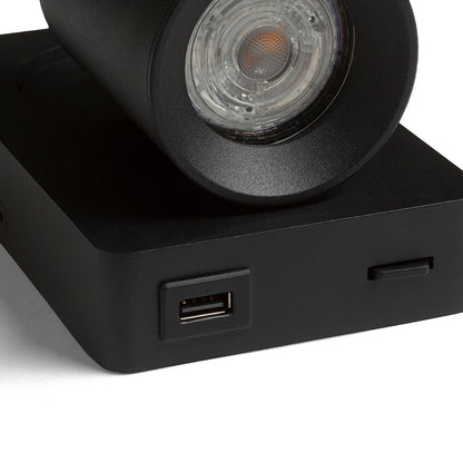 VOLTERA USB nástěnná černá 230V LED GU10 9W